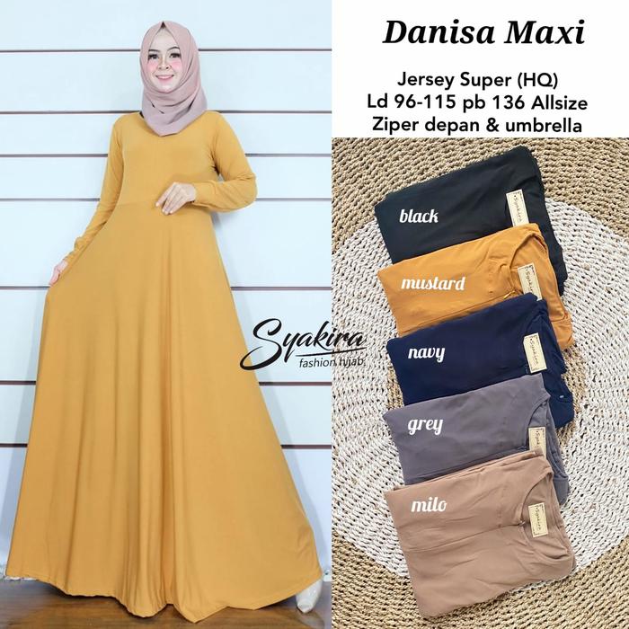DANISA MAXI JERSEY SUPER GAMIS TERUSAN WANITA DRESS POLOS BUSUI