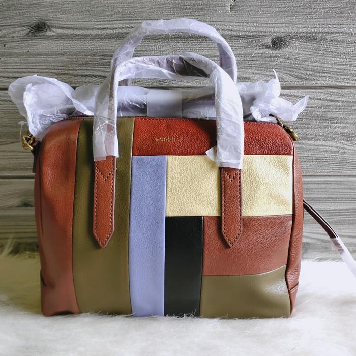 tas f*ssil sydney satchel bright patchwork