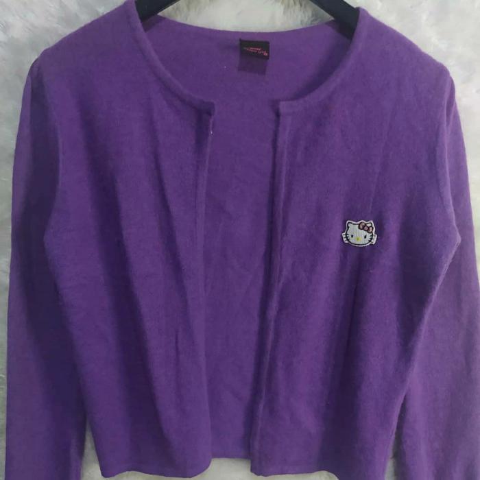 Thrift sweater atasan rajut cardigan crop by lotini girl