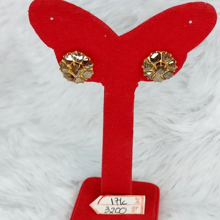 Anting Tusuk Batu Intan Permata Berlian Emas Asli 3.200gr 750 17K Gold