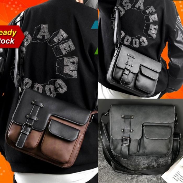 Tas Selempang Sling bag pria import kulit