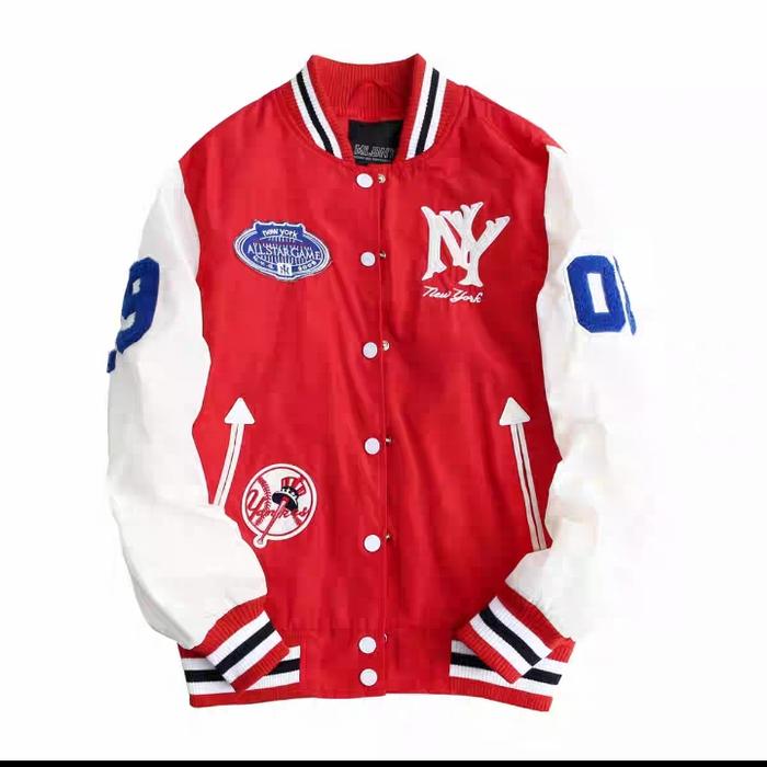 Varsity Jacket MLBNY Unisex Bomber Jacket [ Red ]