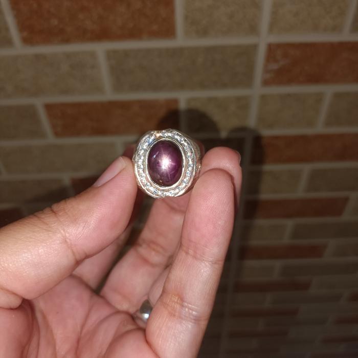 Ruby Star Madagaskar Ring Perak