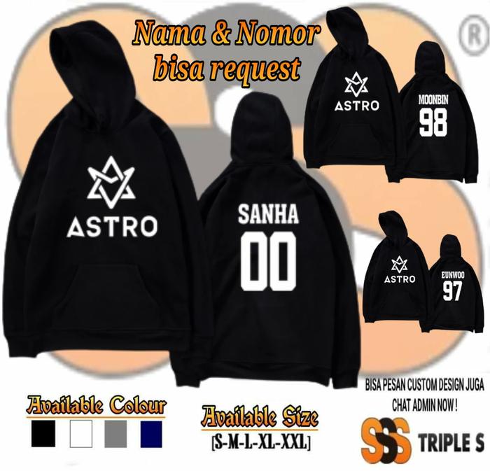 HOODIE JUMPER KPOP ASTRO EUNWOO SANHA MJ MOONBIN BISA REQ NAMA NOMOR