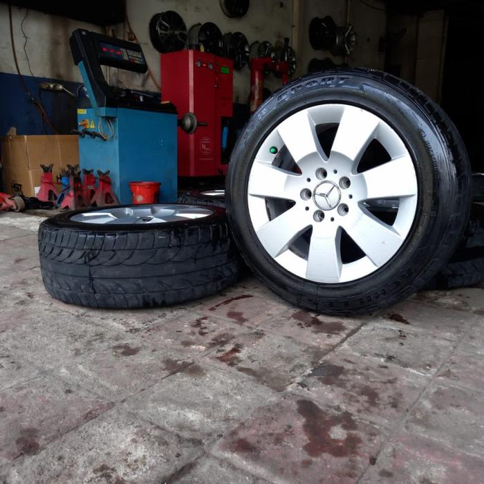 VELG MOBIL BEKAS OEM MERCY RING 16X7,5 ET53 H5X112 PLUS BAN 205 55 R16