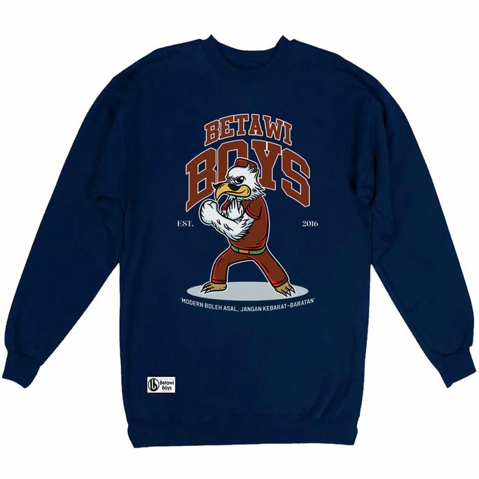 Crewneck Unisex Betawi Boys - ELANG BONDOL JAWARA - Navy