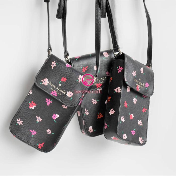 Kate Spade Staci Ditsybuds NS Flap Phone Crossbody Black Multi