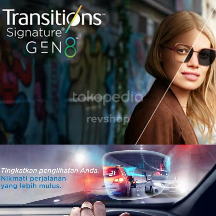 Lensa Kacamata Essilor Transition Gen8 Night Drive