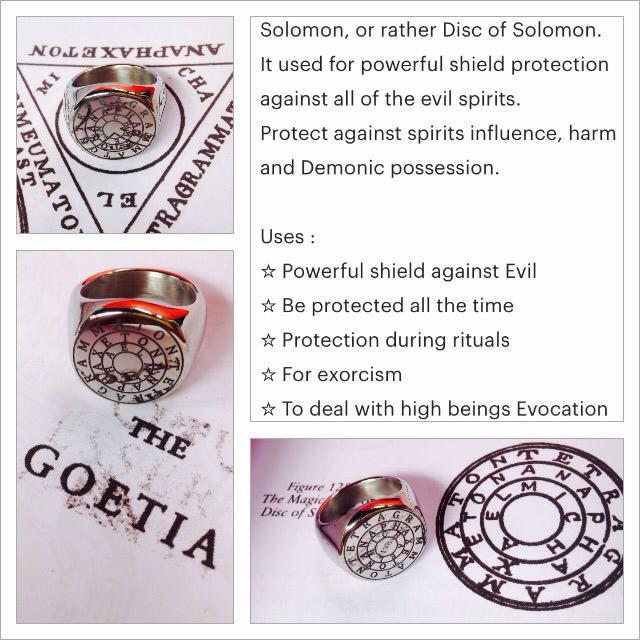 Cincin Titanium Alchemy Magic Ring Disc Of Solomon