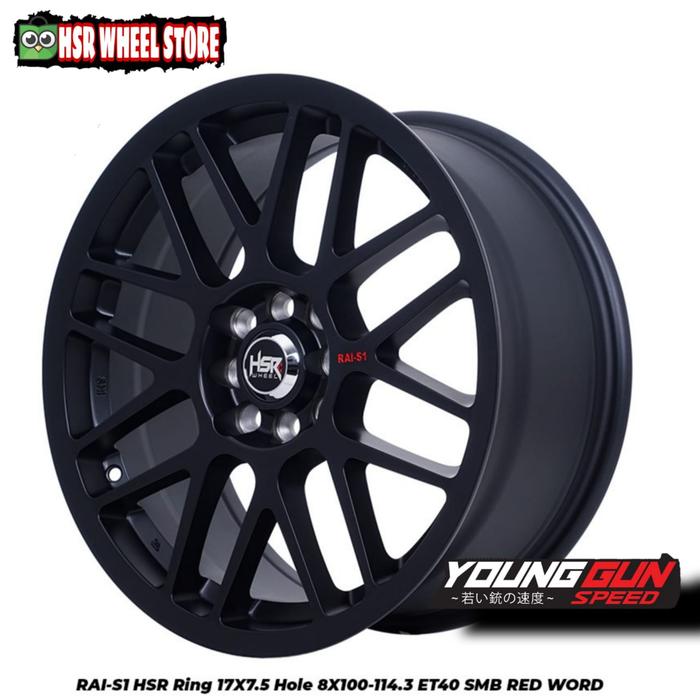 Velg Mobil ring 17 HSR RAIS1 warna hitam velg Yaris Mobilio Xenia dll