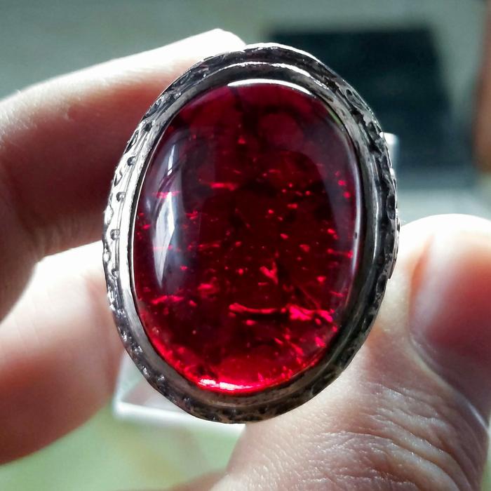 Pecah Seribu Merah - Cincin Batu Akik