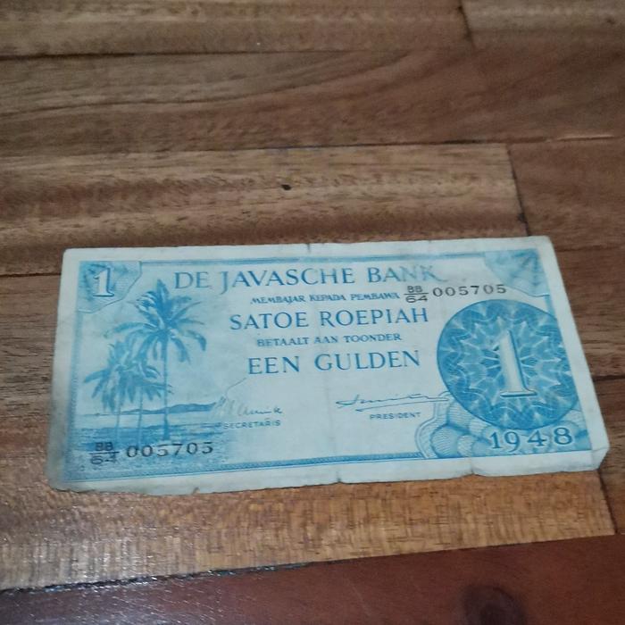 Uang Satoe roepiah een satu gulden De javasche bank