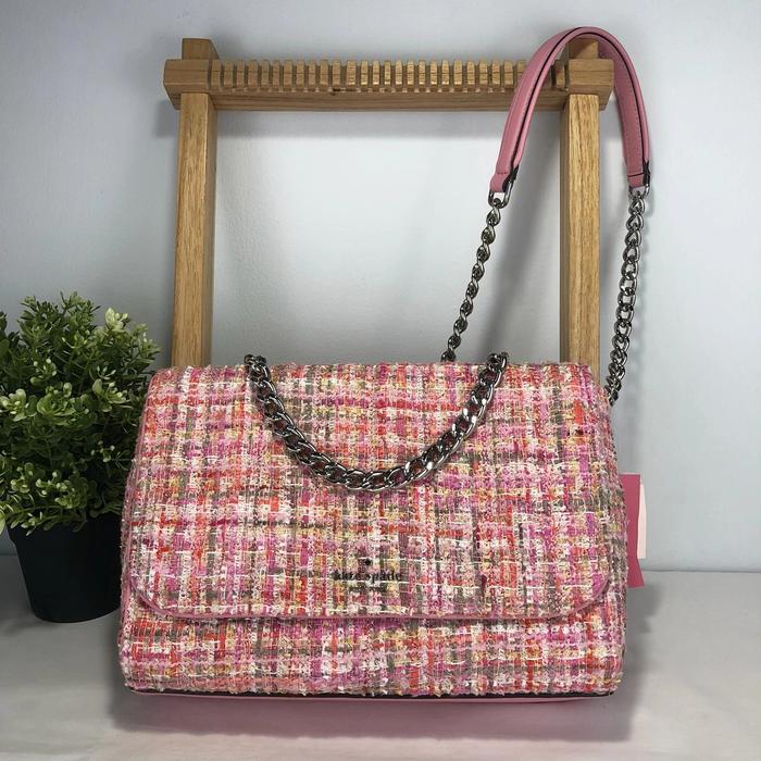 Kate Spade Emelyn Briar Lane Quilted Tweed Pink Multi (bukan mini)