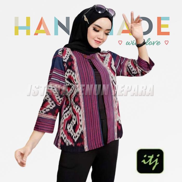Blazer Etnik Unik Batik Cantik / Atasan Tenun Wanita / Bolero Muslim