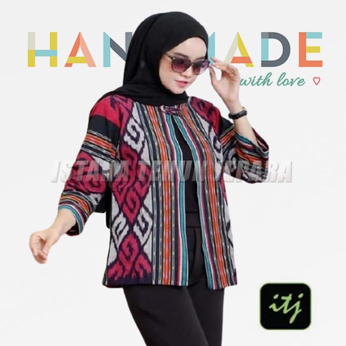 Blazer / Outer Batik Wanita / Bolero Muslim Tenun Troso Handmade