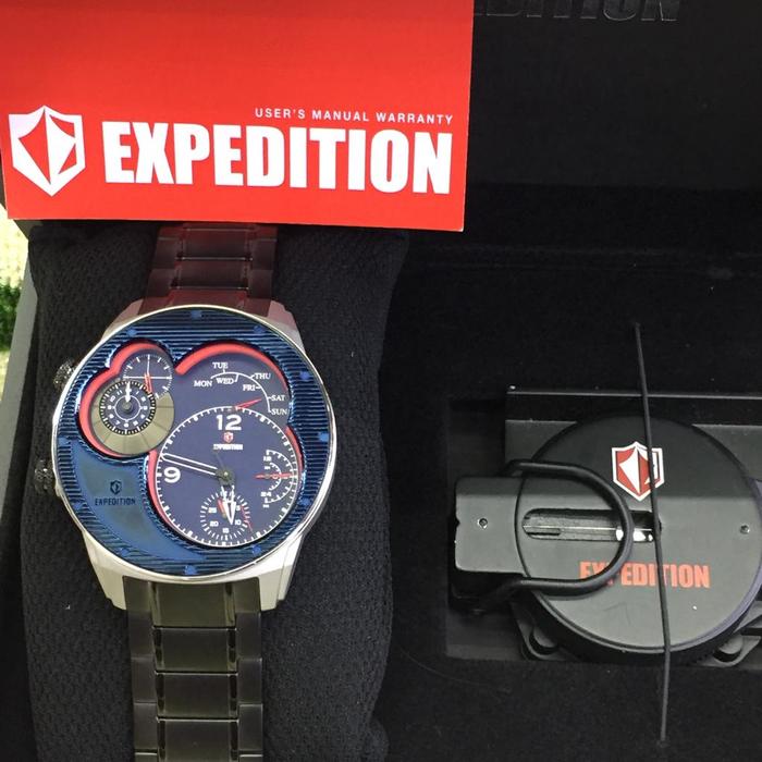 JAM TANGAN PRIA EXPEDITION E 6737 E6737 BLACK BLUE ORIGINAL BERGARANSI