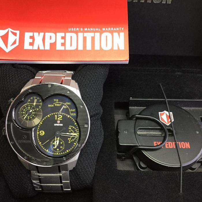 JAM TANGAN PRIA EXPEDITION E 6737 E6737 SILVER BLACK IVORY ORIGINAL