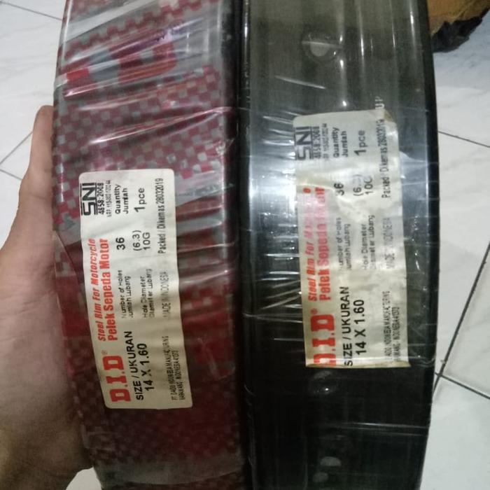 PAKETAN PELEK VELG BESI DID UK 160 DAN 160 RING 14 HITAM HOLE 36