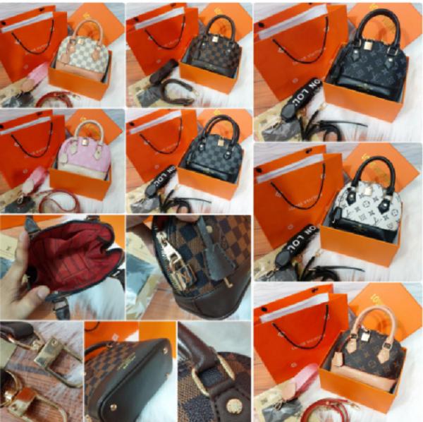 TAS IMPORT LV ALMA MINI FREE BOX & PAPERBAG / SLEMPANG LV ALMA DAMIER