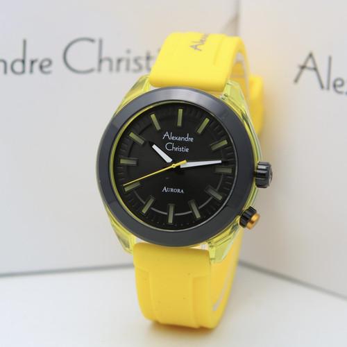 Jam Tangan Wanita Alexandre Christie Original AC2928 Yellow Black