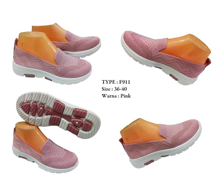 Sepatu Slip On Wanita Collin F911 Pink Flatshoes