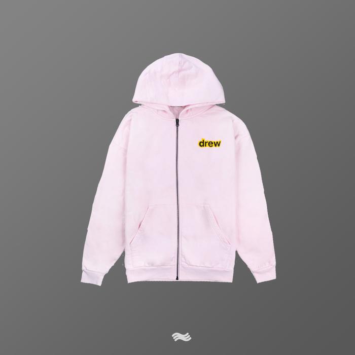 Drew House Dinodrew Zip Up Hoodie Pale Pink