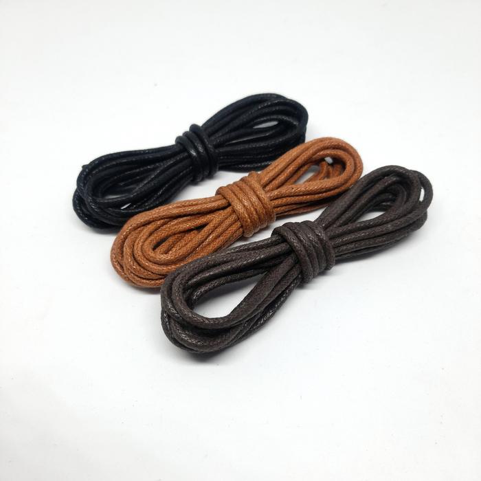 shoelace cotton waxed tali sepatu lilin 70cm 80cm 100cm 120cm