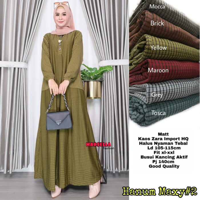 gamis wanita terbaru hanum maxi2 mat kaos zara hq adem halus nyaman