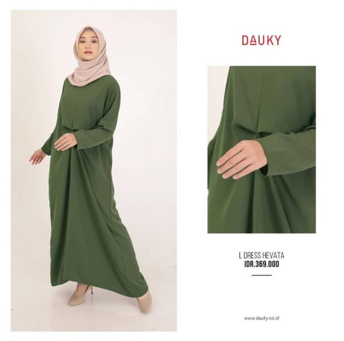 DISKON 30% GAMIS DAUKY ORIGINAL/ L DRESS HEVATA S OLIVE