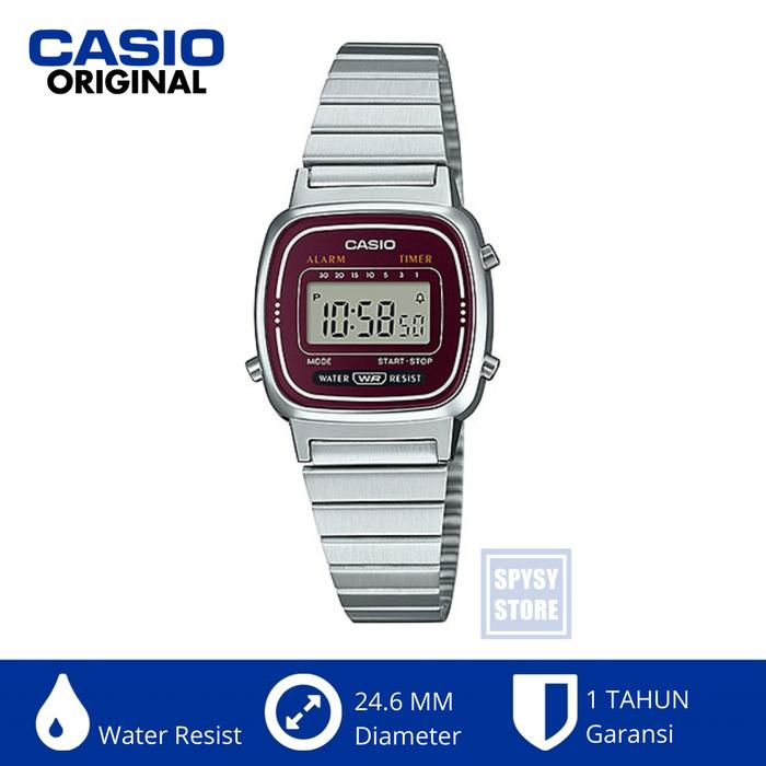 Casio Original LA670wa-4df La-670wa Jam Stainless Digital Wanita