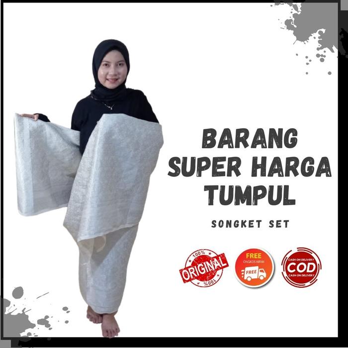 Kain Songket Palembang Set Putih Silver