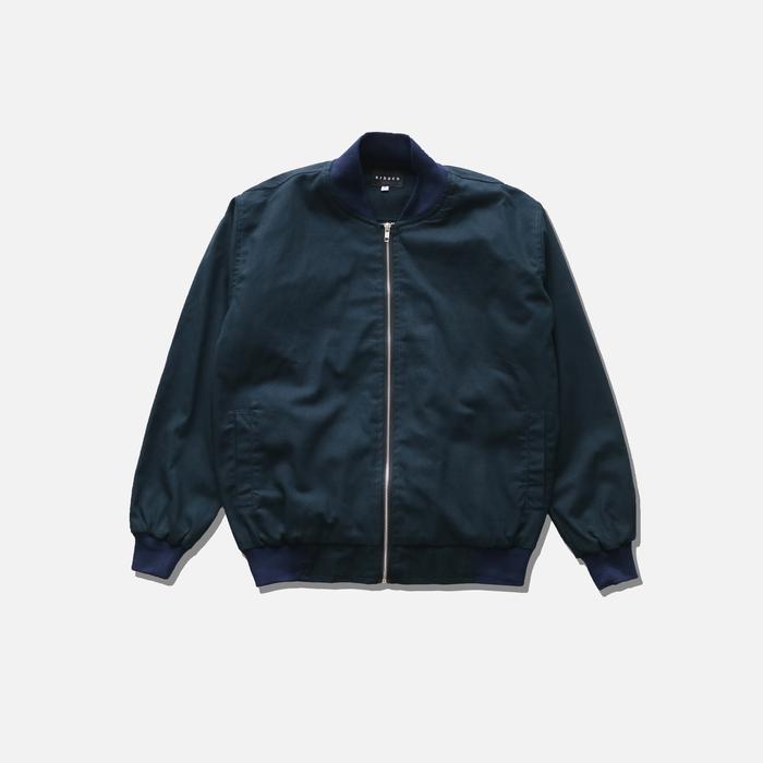 Austin Canvas Suede Bomber in Navy