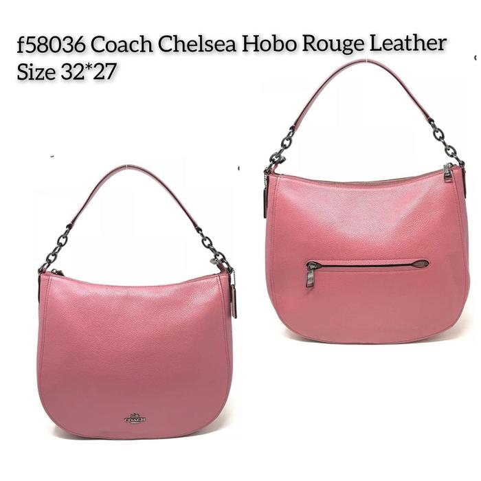 TAS WANITA COACH ORI CHELSEA HOBO ROUGE LEATHER