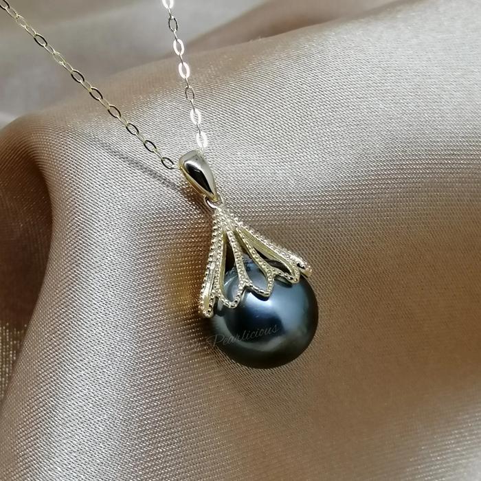 Liontin Mutiara Air Laut Lombok/Bahan Perak lapis emas 18k