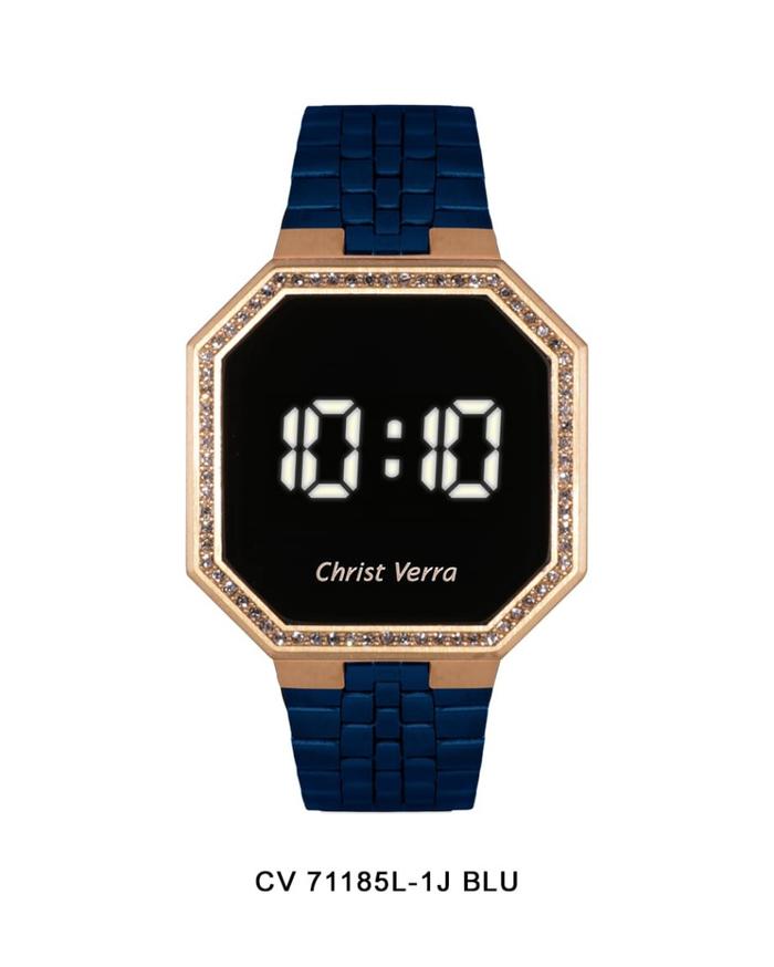 JAM TANGAN WANITA CHRIST VERRA CV 71185L-1J ROSEGOLD BLUE ORIGINAL