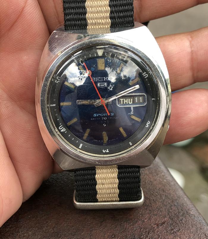 seiko 5 sports vintage cal 6119 blue dial