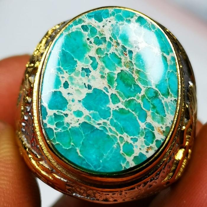 Batu akik natural pirus persia motif naga
