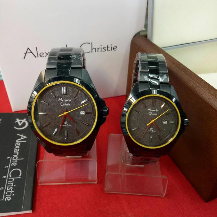 Jam Tangan Analog Couple Alexandre Christie Ac 8644 MD&LD St Steel