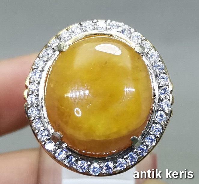 Batu Akik ManiGajah Kristal Kuning Asli Natural Berkwalitas Super