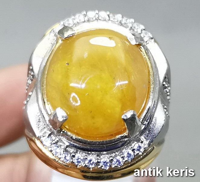 Batu Akik F0sil ManiGajah Kristal Kuning Asli Natural Bukan Sintetis