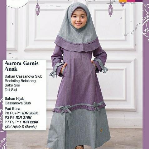Gamis anak aurora purple ori by Nibras