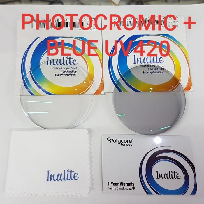 LENSA PHOTOCROMIC BLUERAY/INALITE SUN BLUE SUP POLYCORE GARANSI RESMI