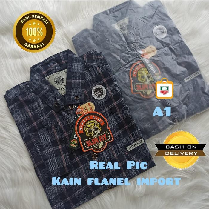 Kemeja Flanel Pria Import Ninety Nine Original Gen 1