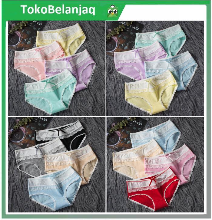 CD imut Jepang fashion Undies Celana Dalam Wanita Polos Katun Cewek