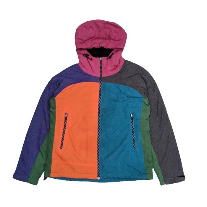 jaket colorblock sherpa sorridere outdoor hoodie jacket