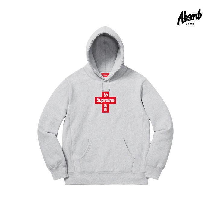 Supreme Cross Box Logo Hoodie Sweatshirt (Grey) FW20 100% Authentic / Original
