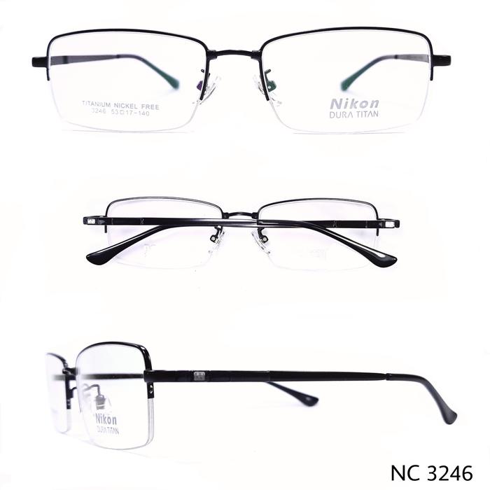 frame kacamata pria nikon 3246 titanium grade original