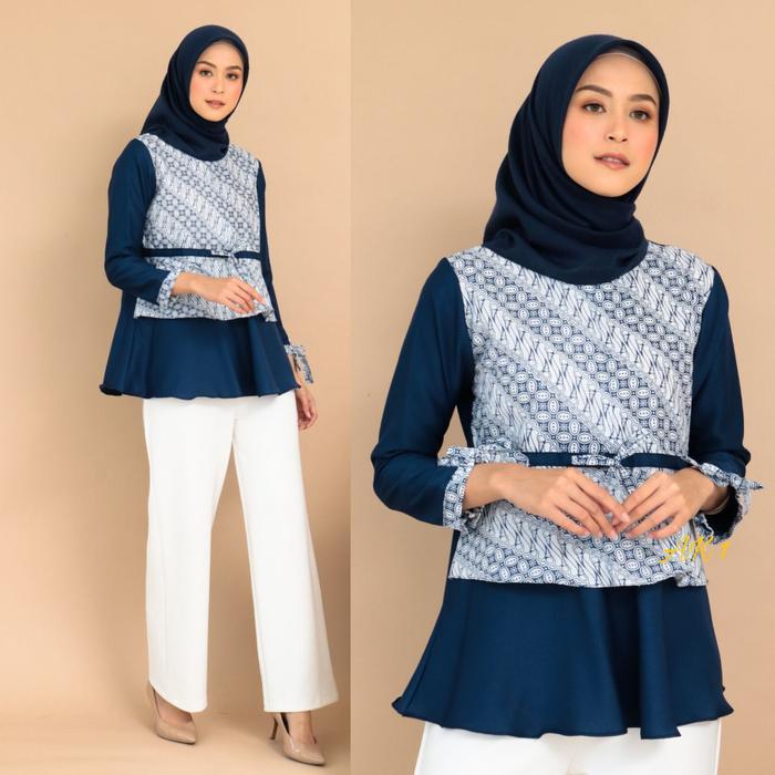 atasan batik muslimah / blouse modern / batik kantor / batik modern
