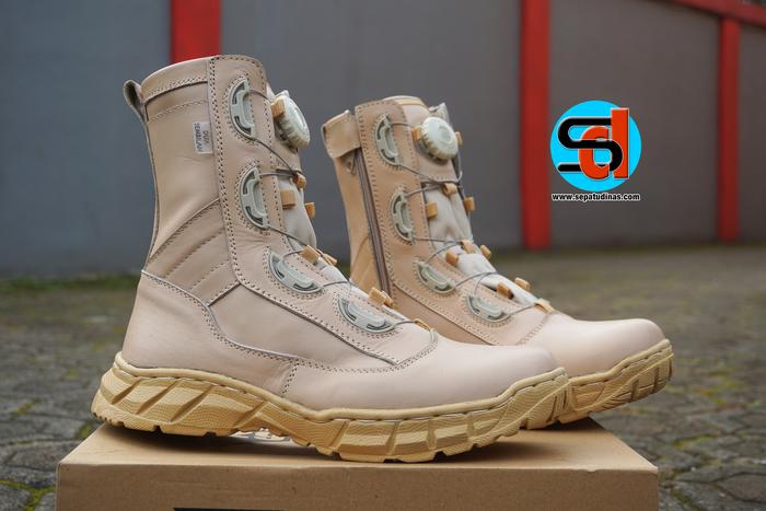 Sepatu Boa Cream Gurun - Sepatu PDl Pns TNI - Sepatu Gurun Boa