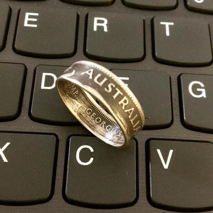 Cincin Koin Perak One Shillings Australia